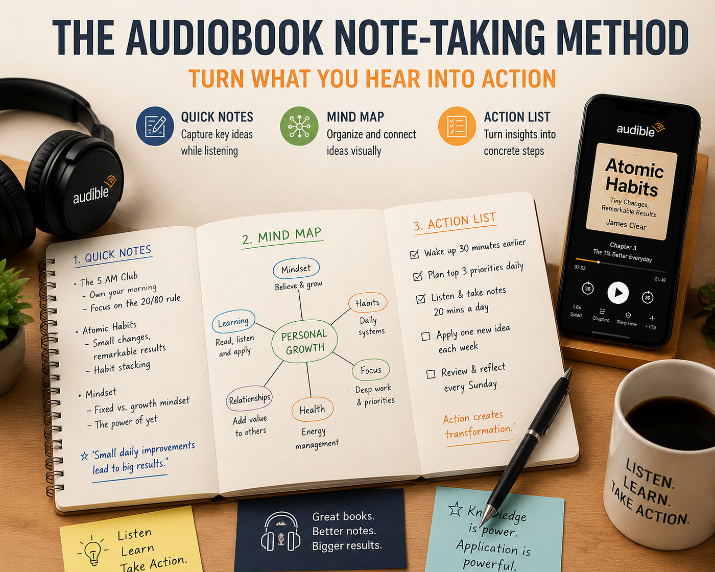 Audiobook Note-Taking: How to Turn What You Hear into Action
