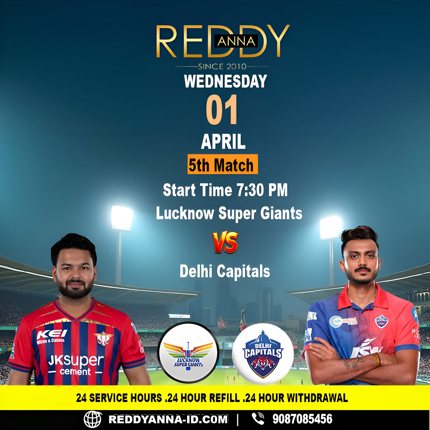 ReddyReddy Anna Match View: Lucknow vs Delhi Under Lights Tonight