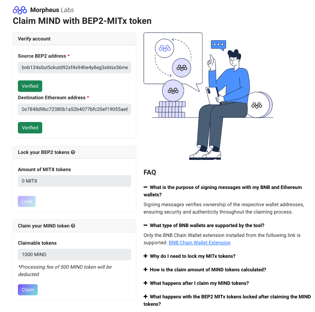 A Step-by-Step Guide to Claiming MIND Tokens with BEP2-MITx Tokens | by  Morpheus Labs | morpheuslabs_io | Medium