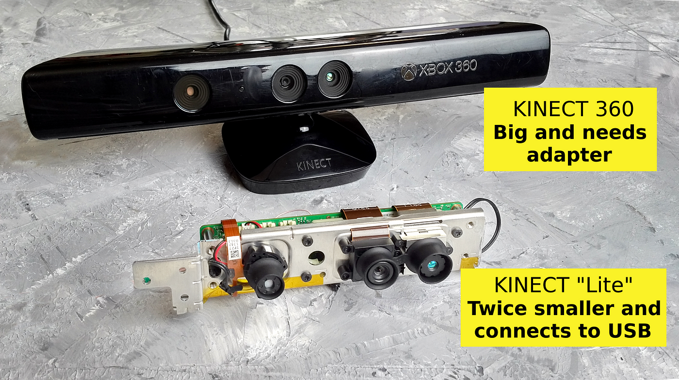 How to turn old Kinect into a compact USB powered RGBD sensor | by Robotics  Weekends | Robotics Weekends | Medium