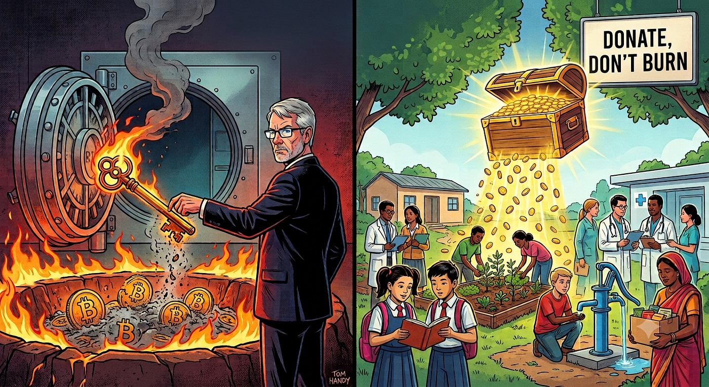 Why Michael Saylor Should Donate His Bitcoin to Charity, Not Burn It