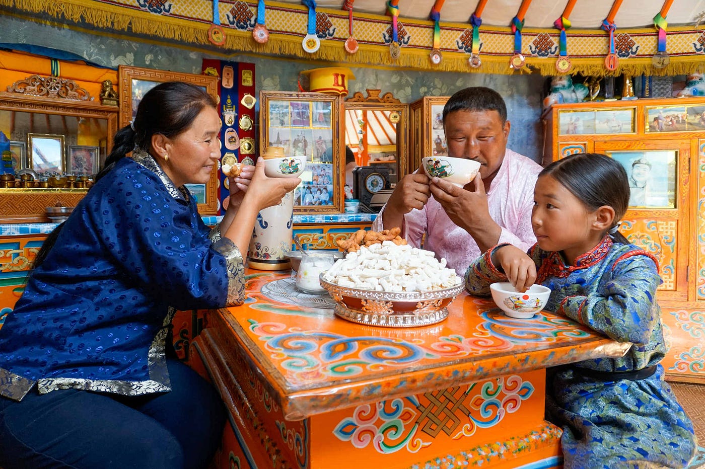 Traditional tea being served.