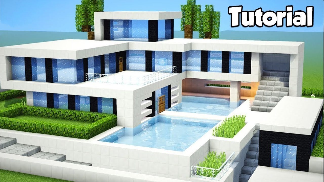 A real architect's building houses in Minecraft tutorial / Modern House #23  