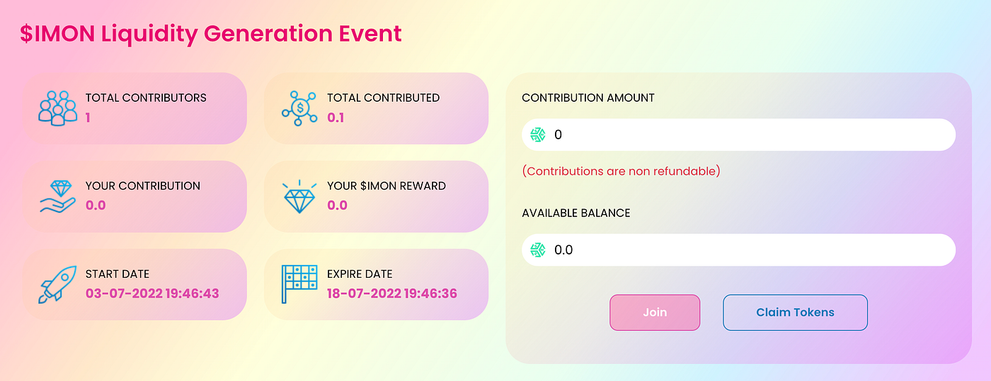 📣IMON — Liquidity Generation Event is Live on Kucoin Community Chain!