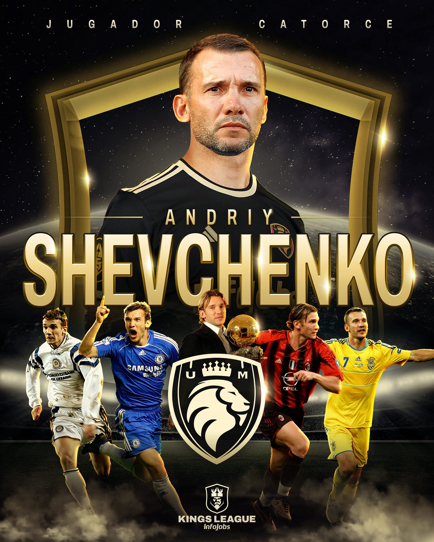 Shevchenko jugará en la Kings League y se sube a la “Mostoleta”