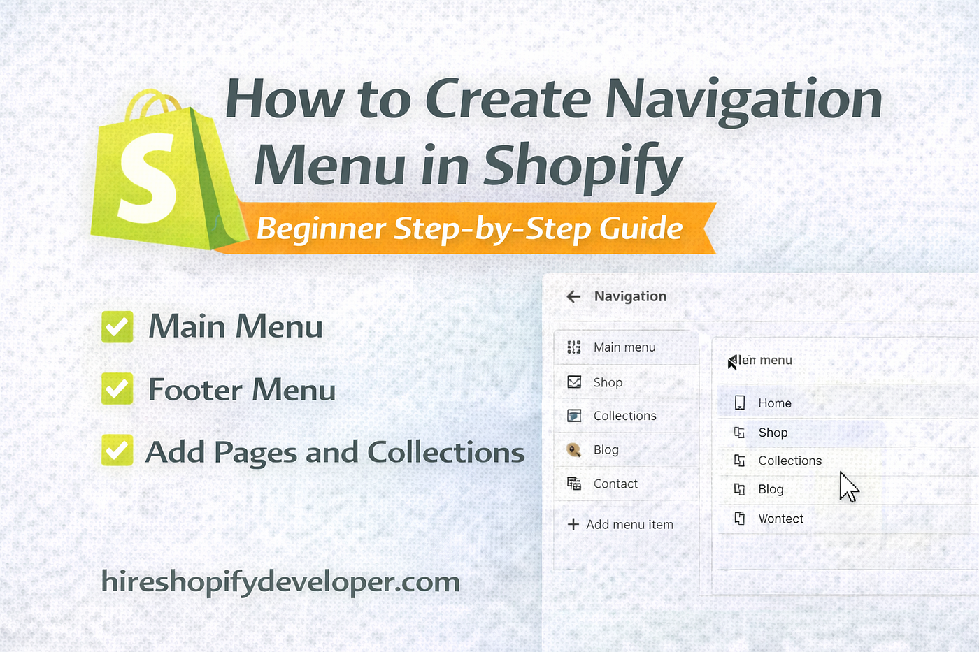 How to Create a Navigation Menu in Shopify (Step-by-Step Beginner Guide)