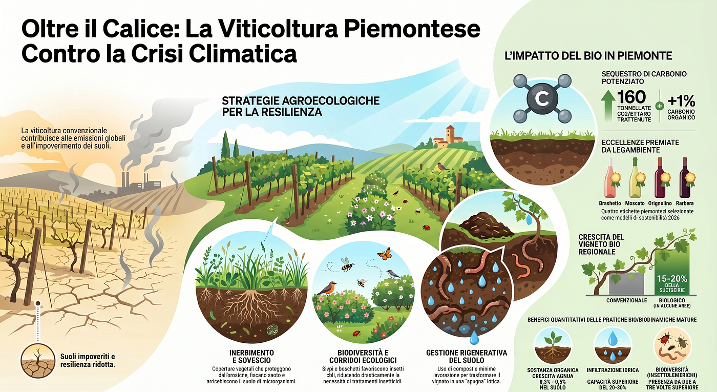 Oltre il calice: come la viticoltura biologica e biodinamica del Piemonte risponde alla crisi…