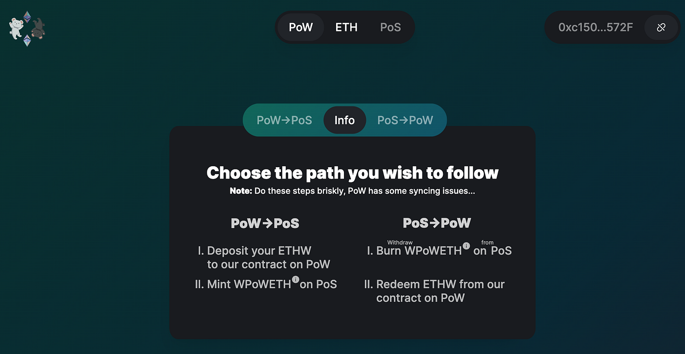 MergeSwap: the ETH (PoW) <> ETH (PoS) bridge | by codyx | Medium