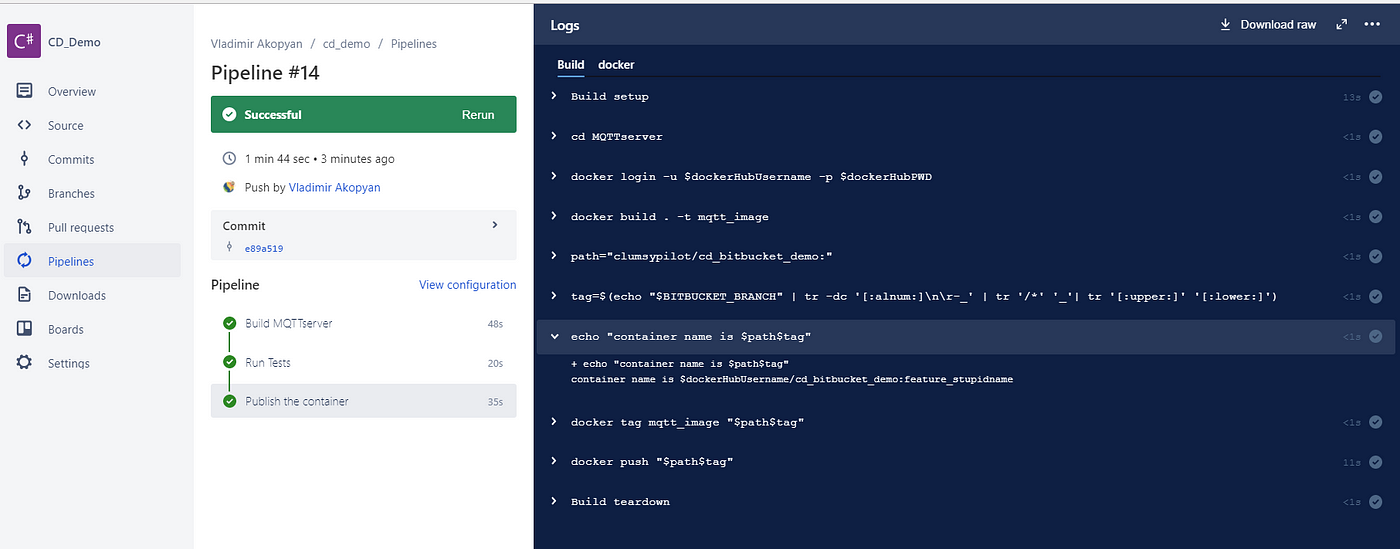 Easy CI and CD for Docker with Bitbucket Pipelines | by Vladimir Akopyan |  Quickbird