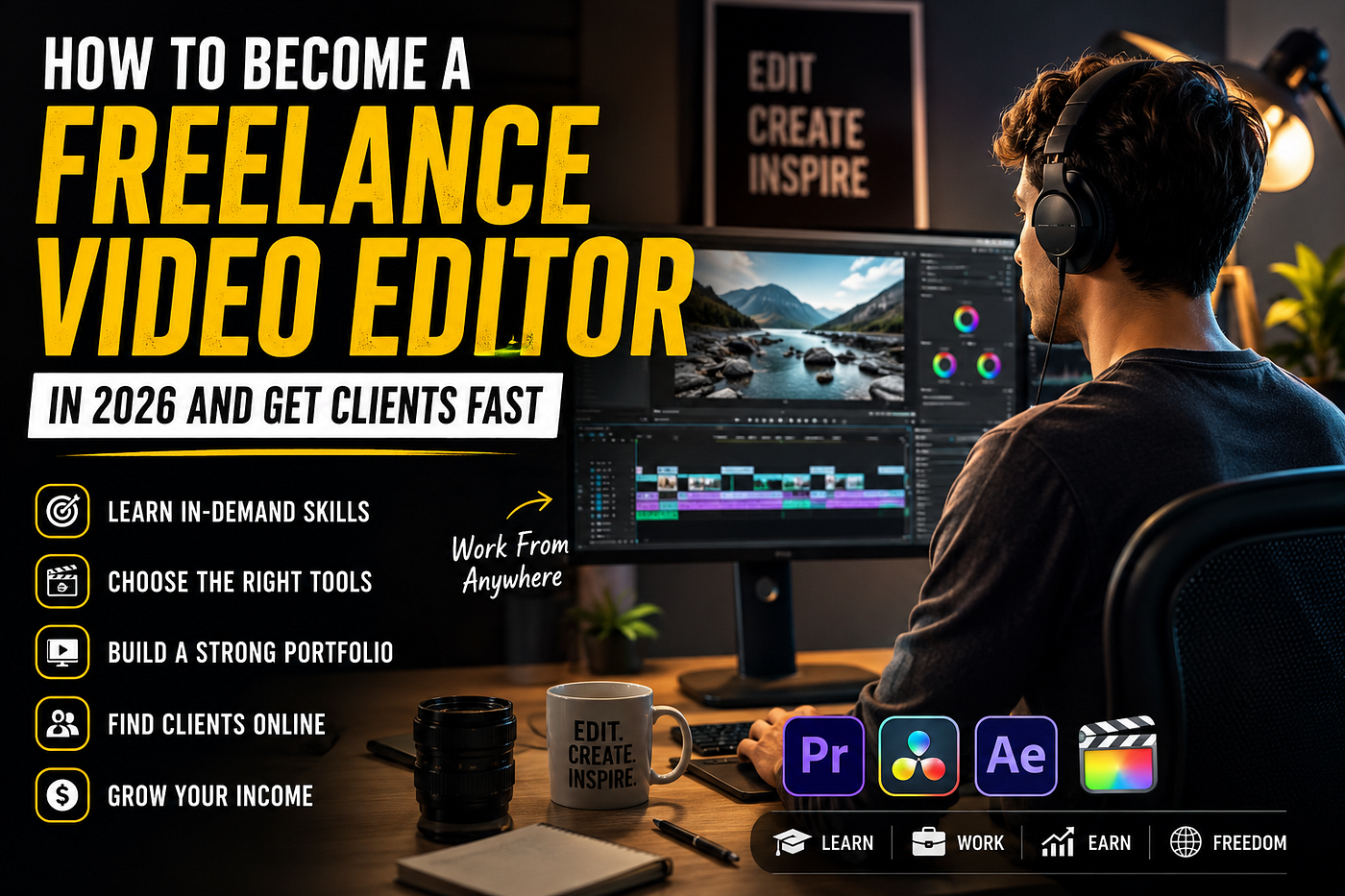 How to Become a Freelance Video Editor in 2026 and Get Clients Fast