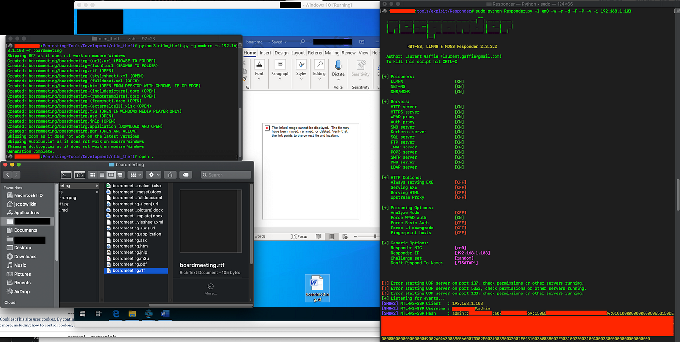 ntlm_theft: A file payload generator for forced ntlm hash disclosure | by  Greenwolf | Greenwolf Security | Medium