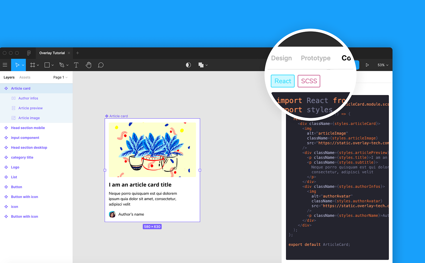 Introducing Figma to React.. Exploring the concept of Figma to React… | by  Overlay | Prototypr