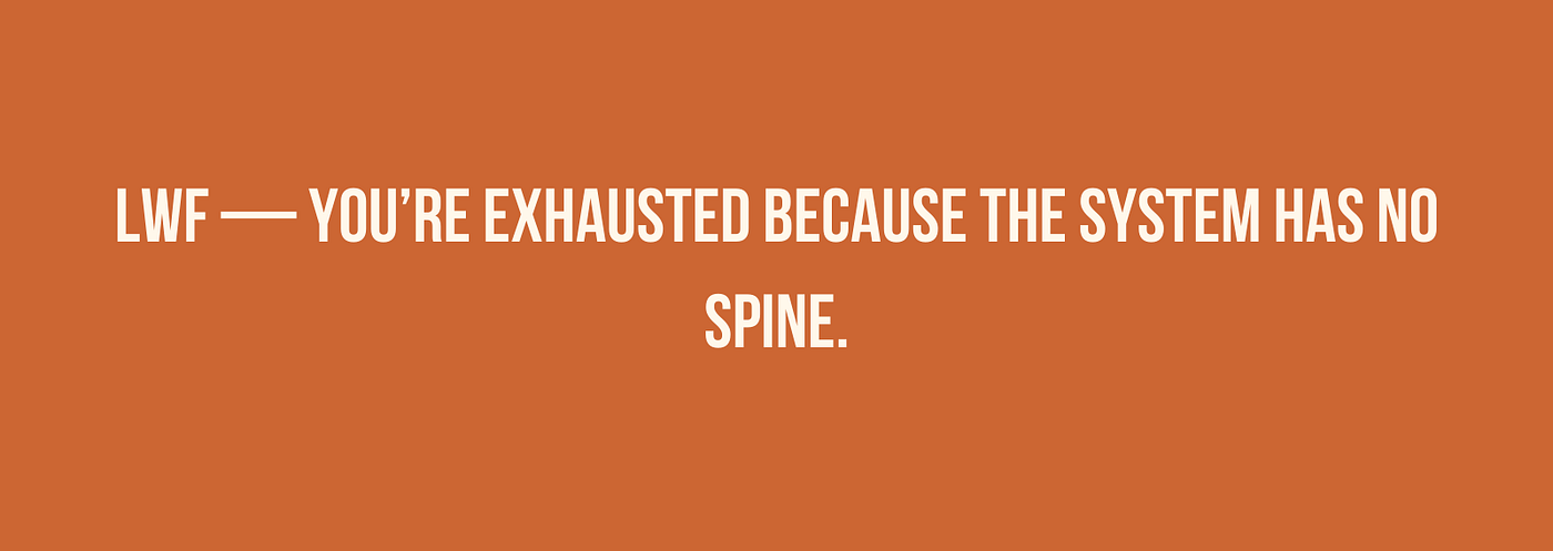 LWF — You’re Exhausted Because the System Has No Spine.