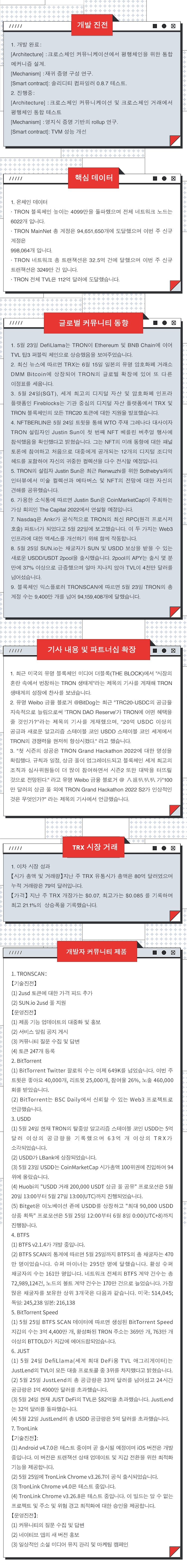 TRON 주간 보고서 5.23–5.29 한국어 버전 - TRON DAO Korea - Medium