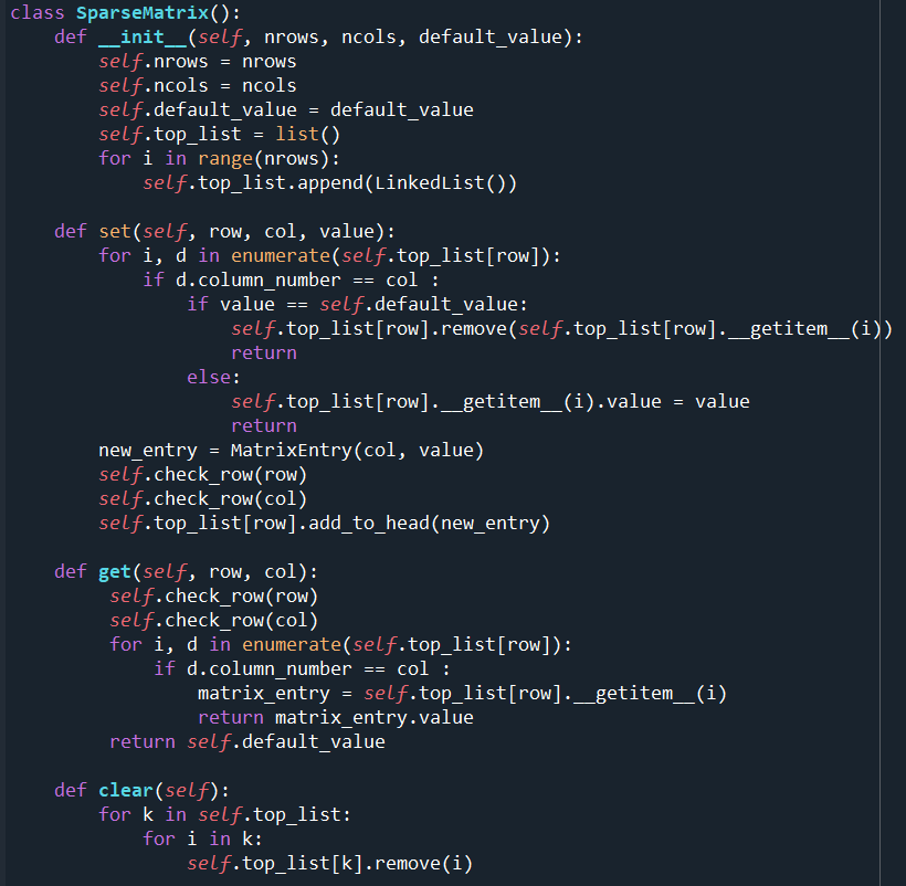 Sparse Matrix Implementation with Python by Ya mur i dem Akta