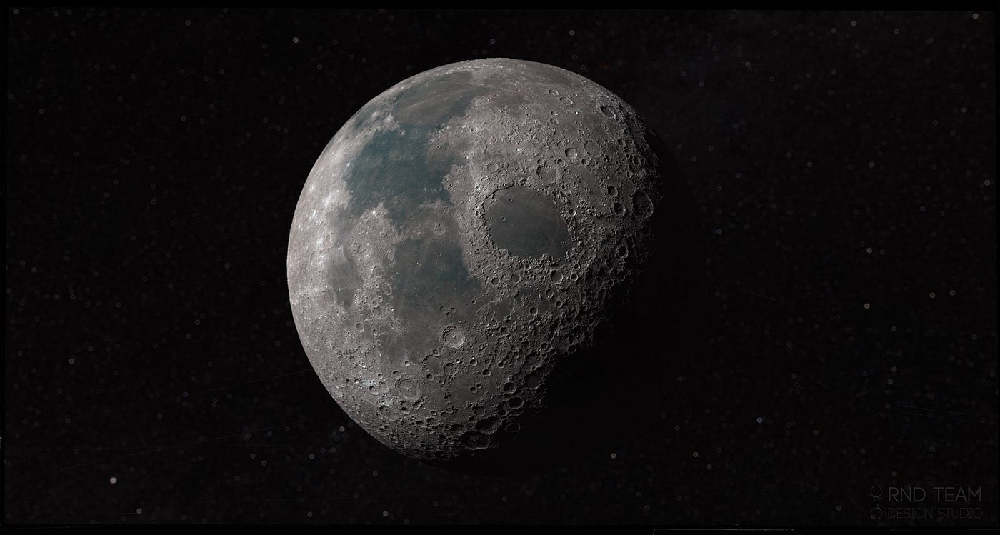 The Moon made twice, at home.. About making 3D ray-traced model of