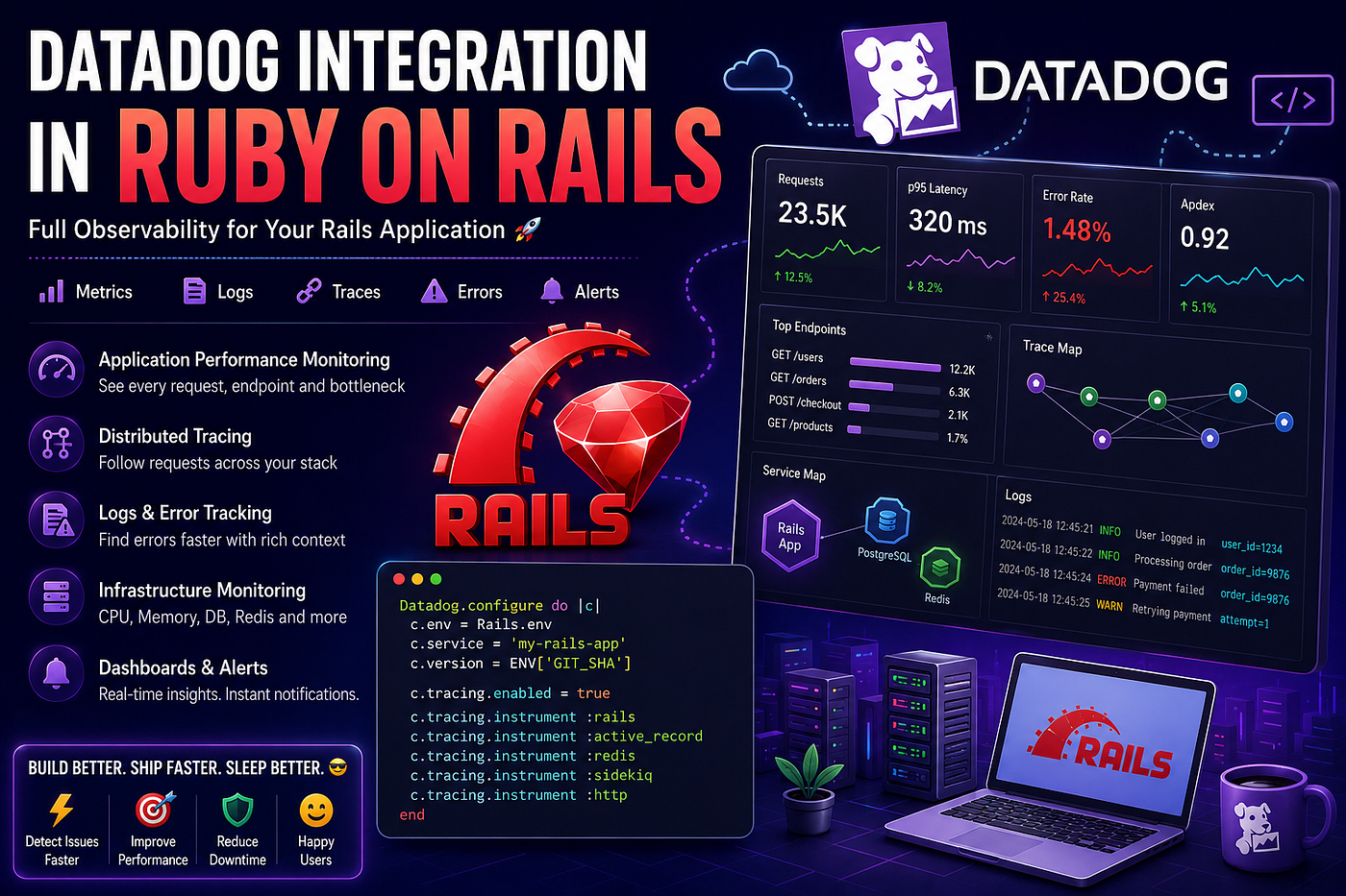 🚀 Datadog Integration in Ruby on Rails: The Complete Guide to Monitoring Like a Pro