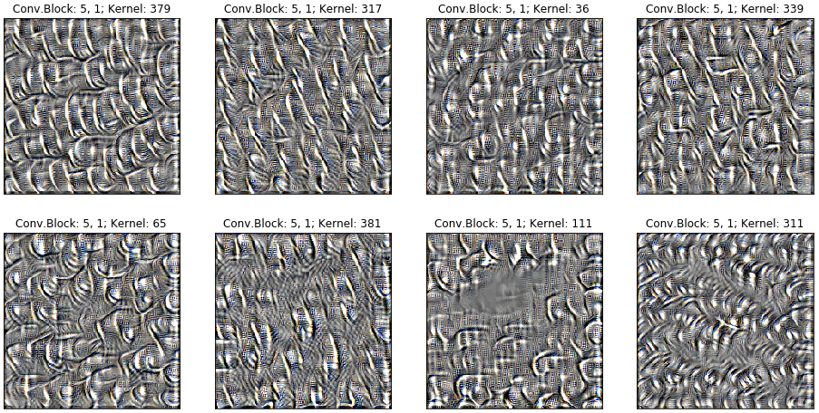 VGG16 Convolutional layers kernel visualization.