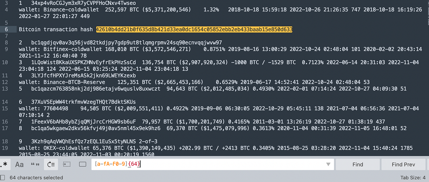 20 regular expressions examples to search for data related to  cryptocurrencies | by cyb_detective | OSINT Ambition