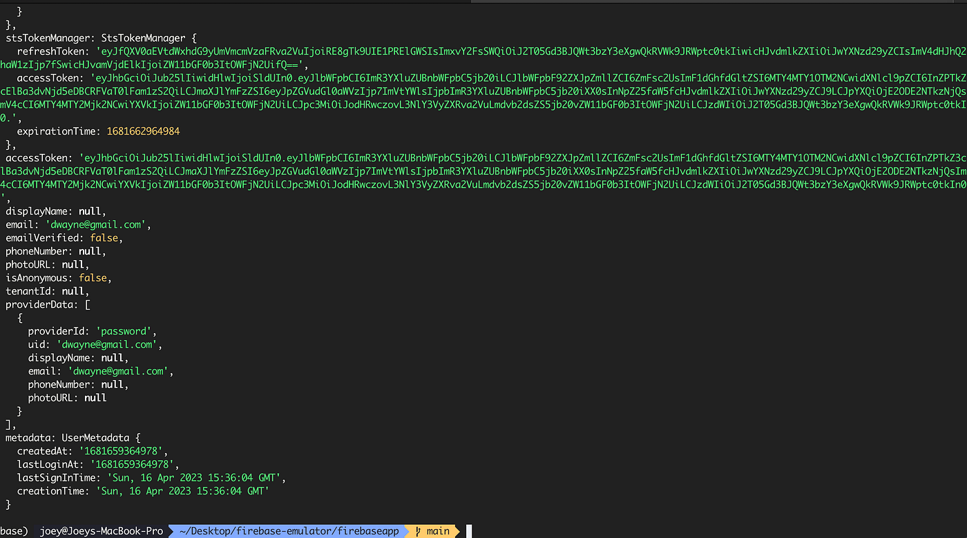 Firebase User Created From Terminal
