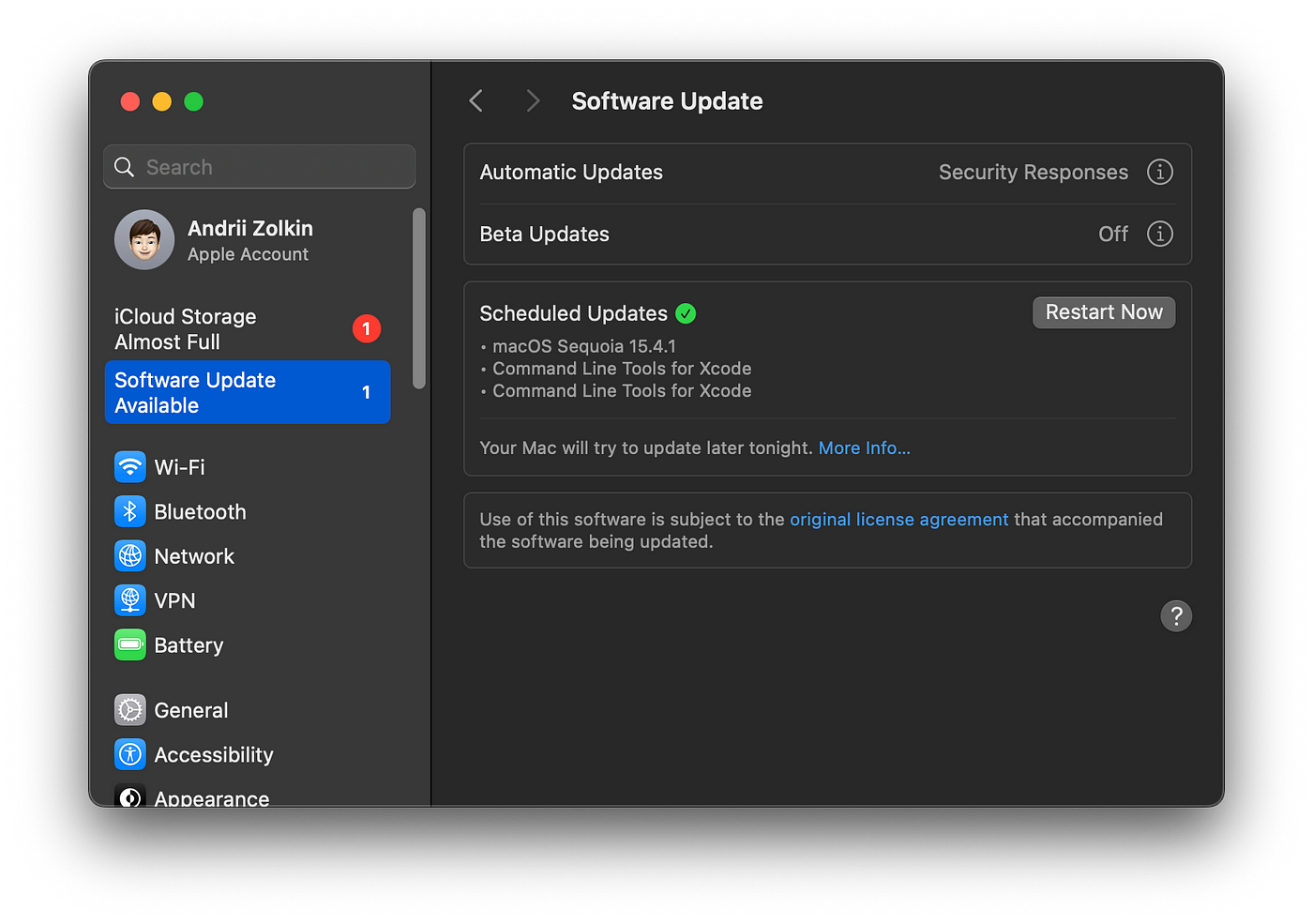 macos 软件更新