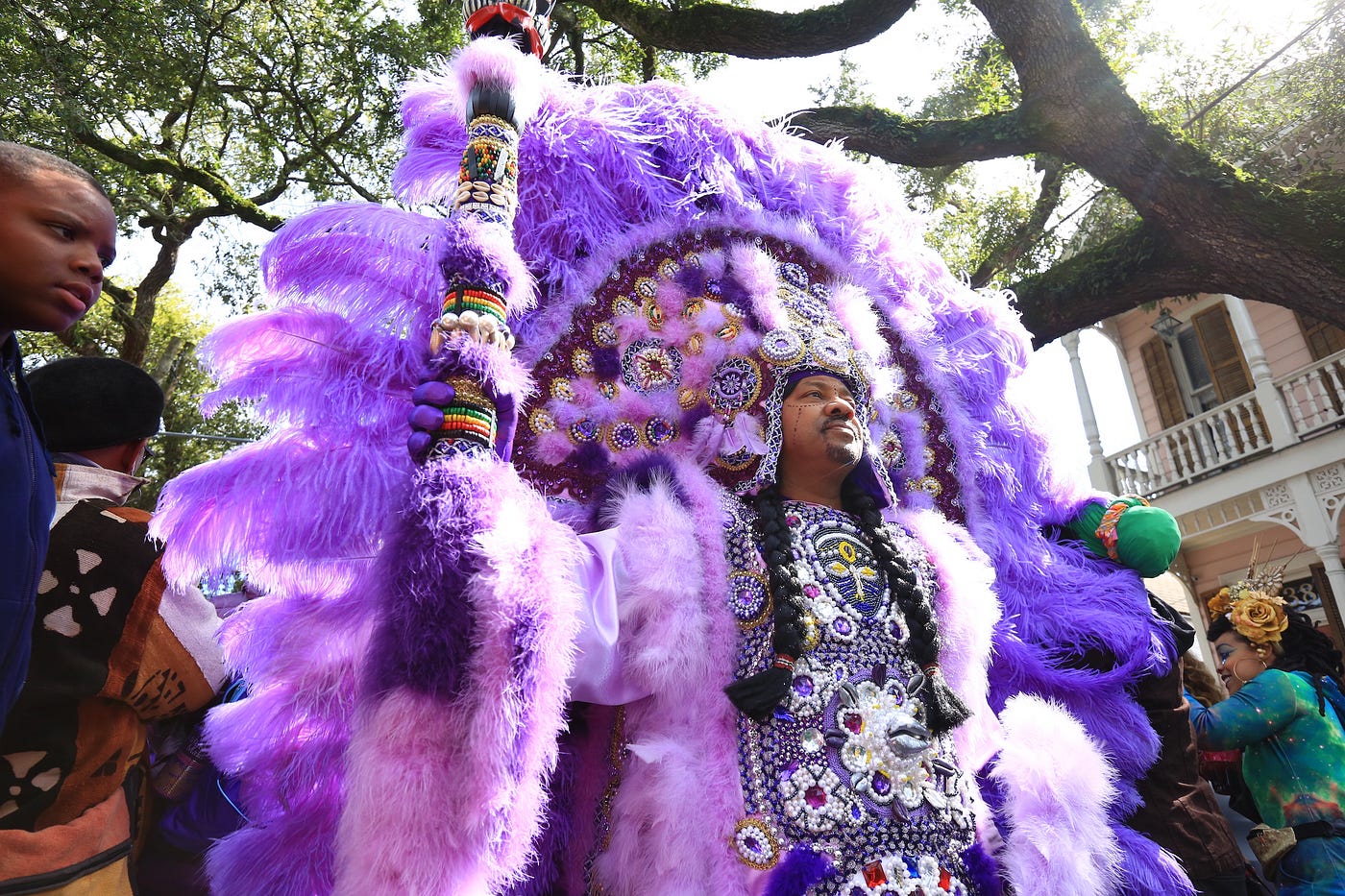 Majestic Mardi Gras Indians and a Treme Block Party in New Orleans