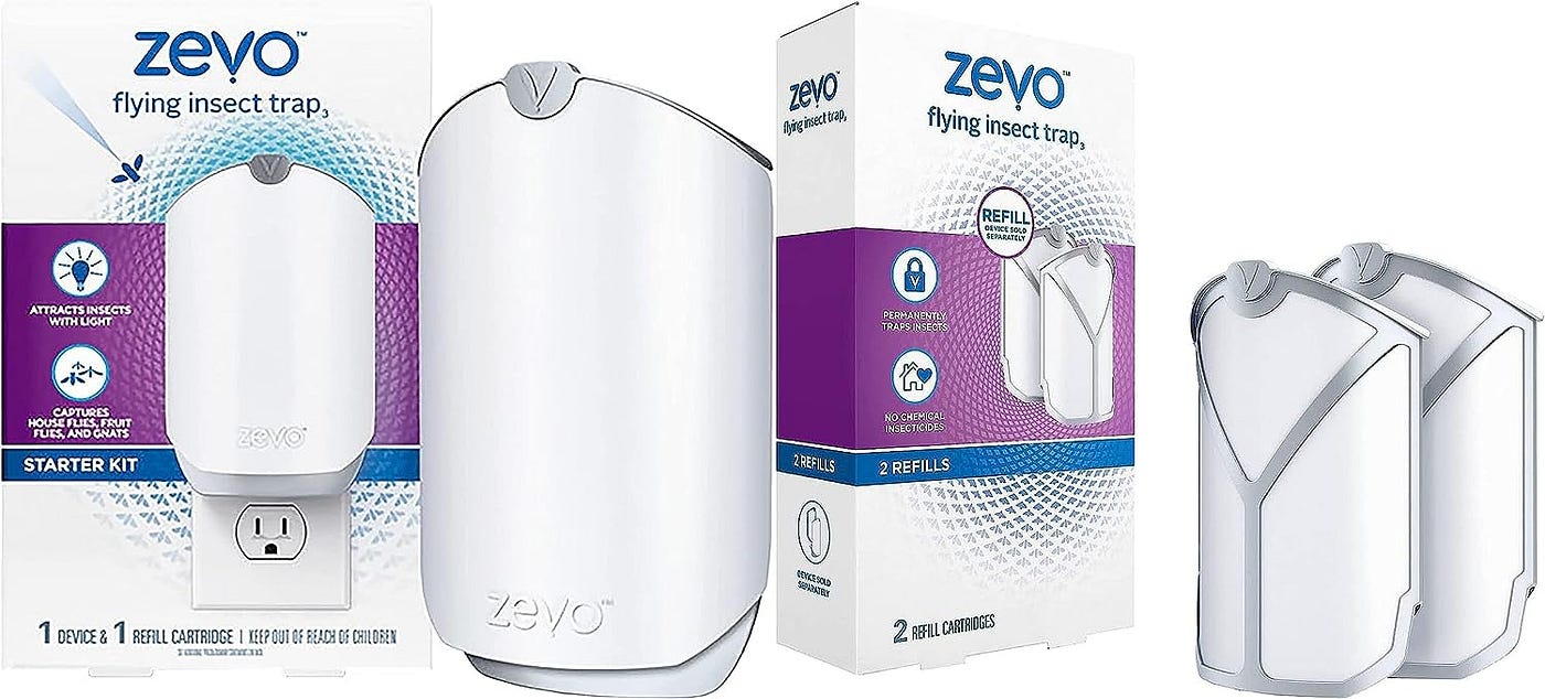 ZEVO Indoor Flying Insect Trap for Fruit flies, Gnats, and House