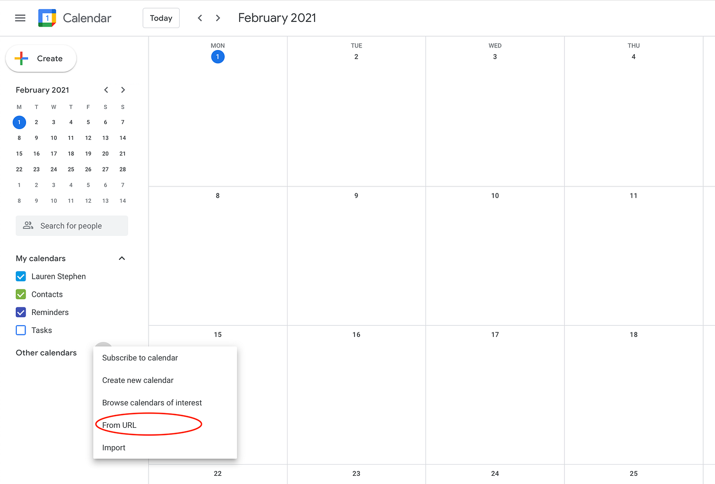 Subscribe to an iCalendar feed in Google Calendar, and solve update issues  | by Lauren Stephen | Medium
