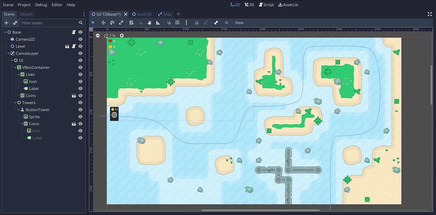 We turned our open source 2D tower defense template into a course