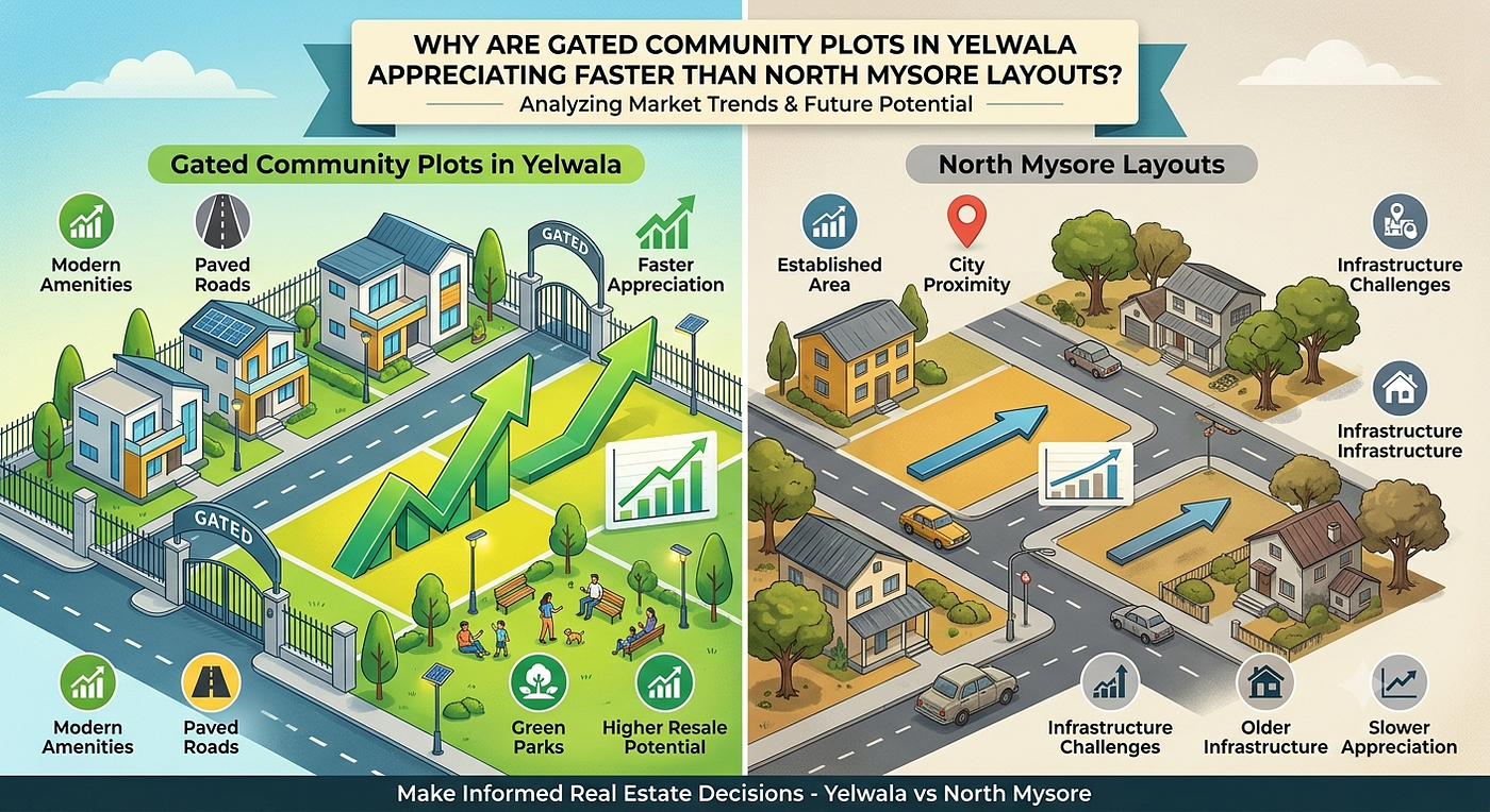 Why are Gated Community Plots in Yelwala Appreciating Faster Than North Mysore Layouts?