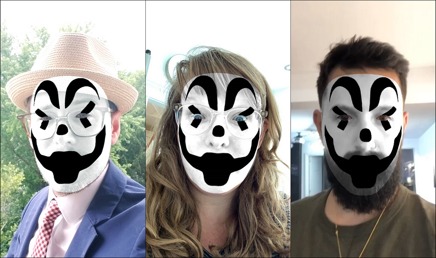 Teenager støj Belønning Introducing: The Juggalizer. New Facebook AR filter applies juggalo makeup  to your photos to “outsmart” facial recognition | by Fight for the Future |  Medium