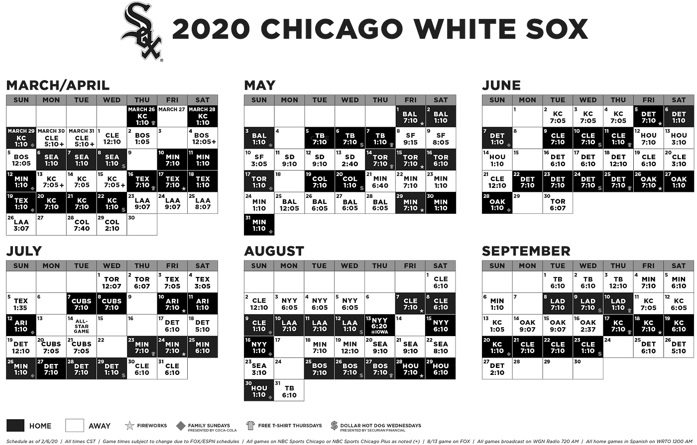 White Sox Announce 2020 Broadcast Schedule by Chicago White Sox Inside the White Sox