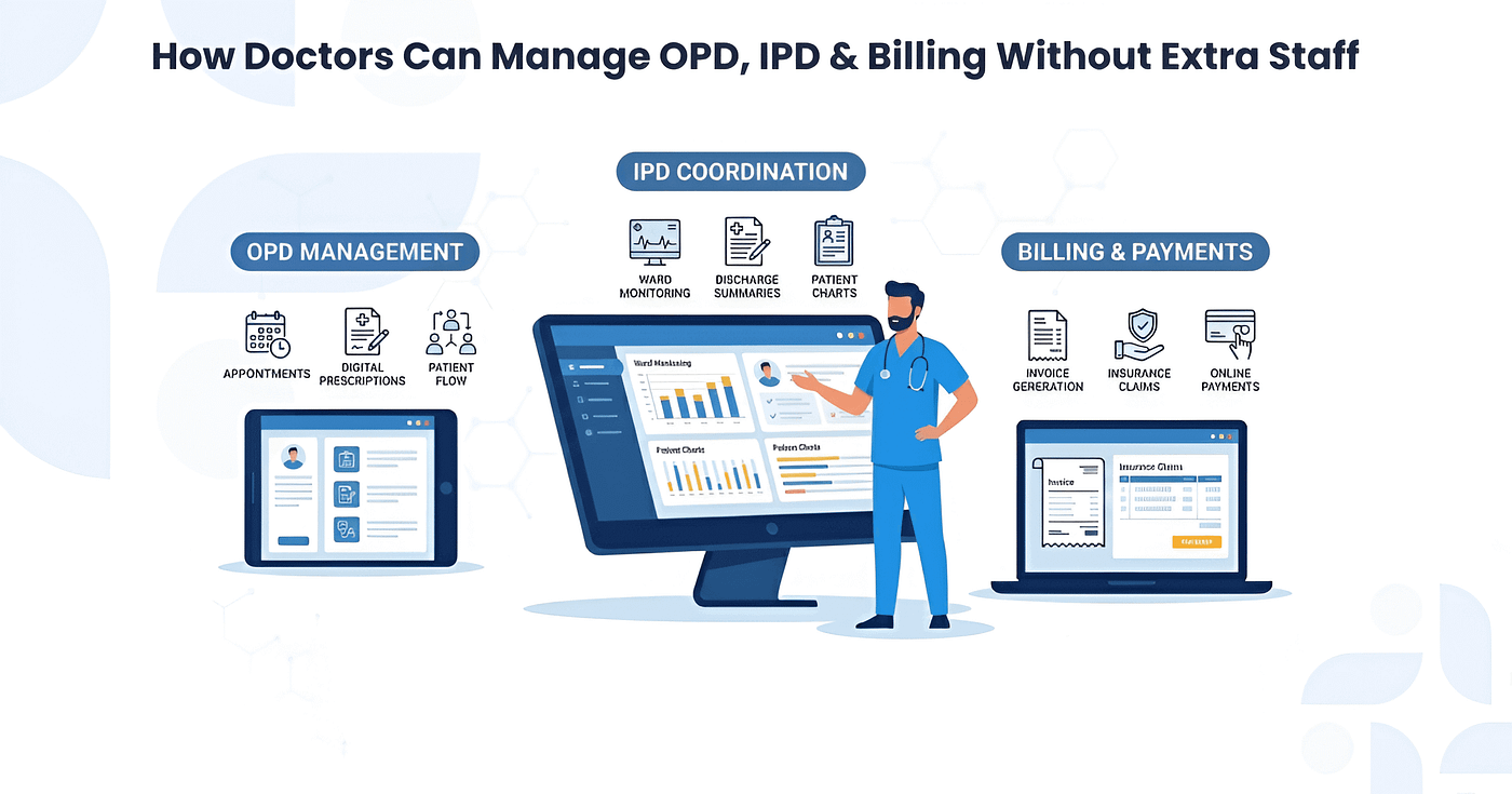 How Doctors Can Manage OPD, IPD & Billing Without Extra Staff