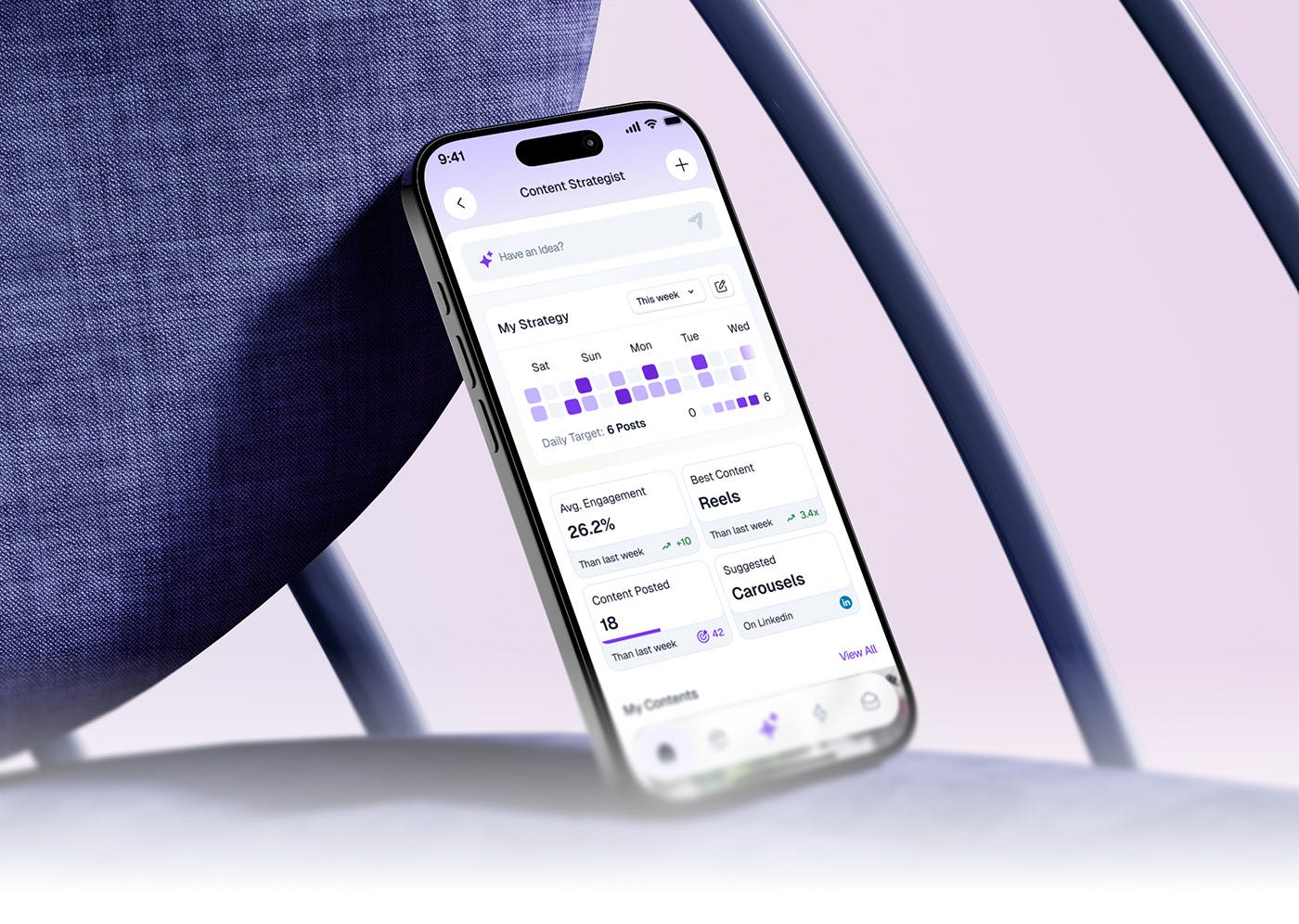 AI Powered Social Media Manager App UX UI Design