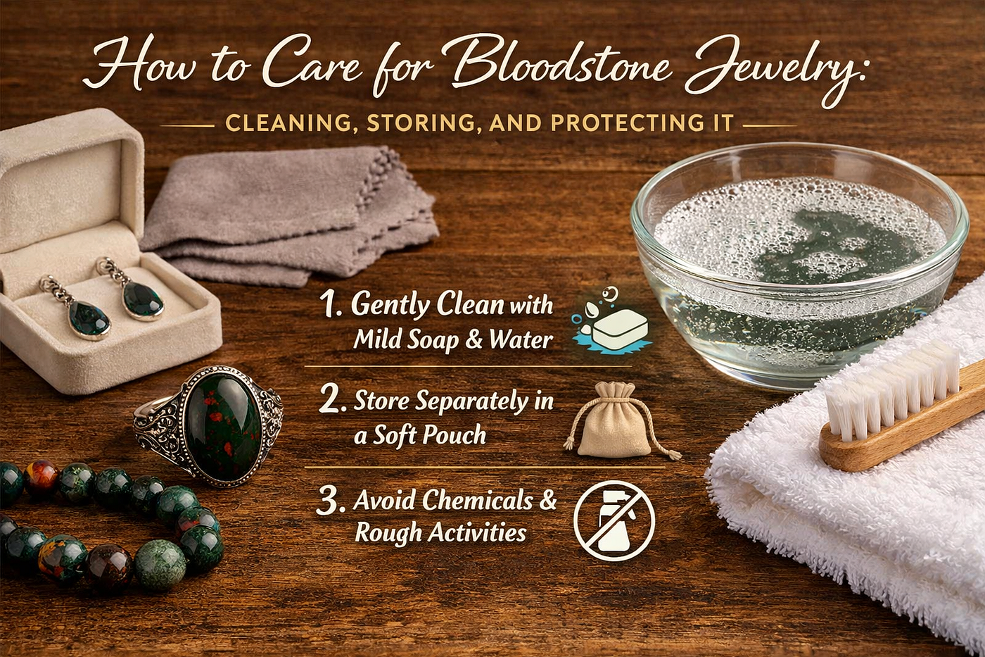 How to Care for Bloodstone Jewelry: Cleaning, Storing, and Protecting It