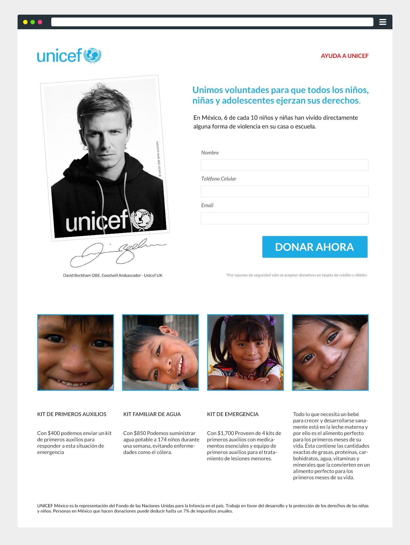 David Beckham OBE, Goodwill Ambassador - Unicef UK
