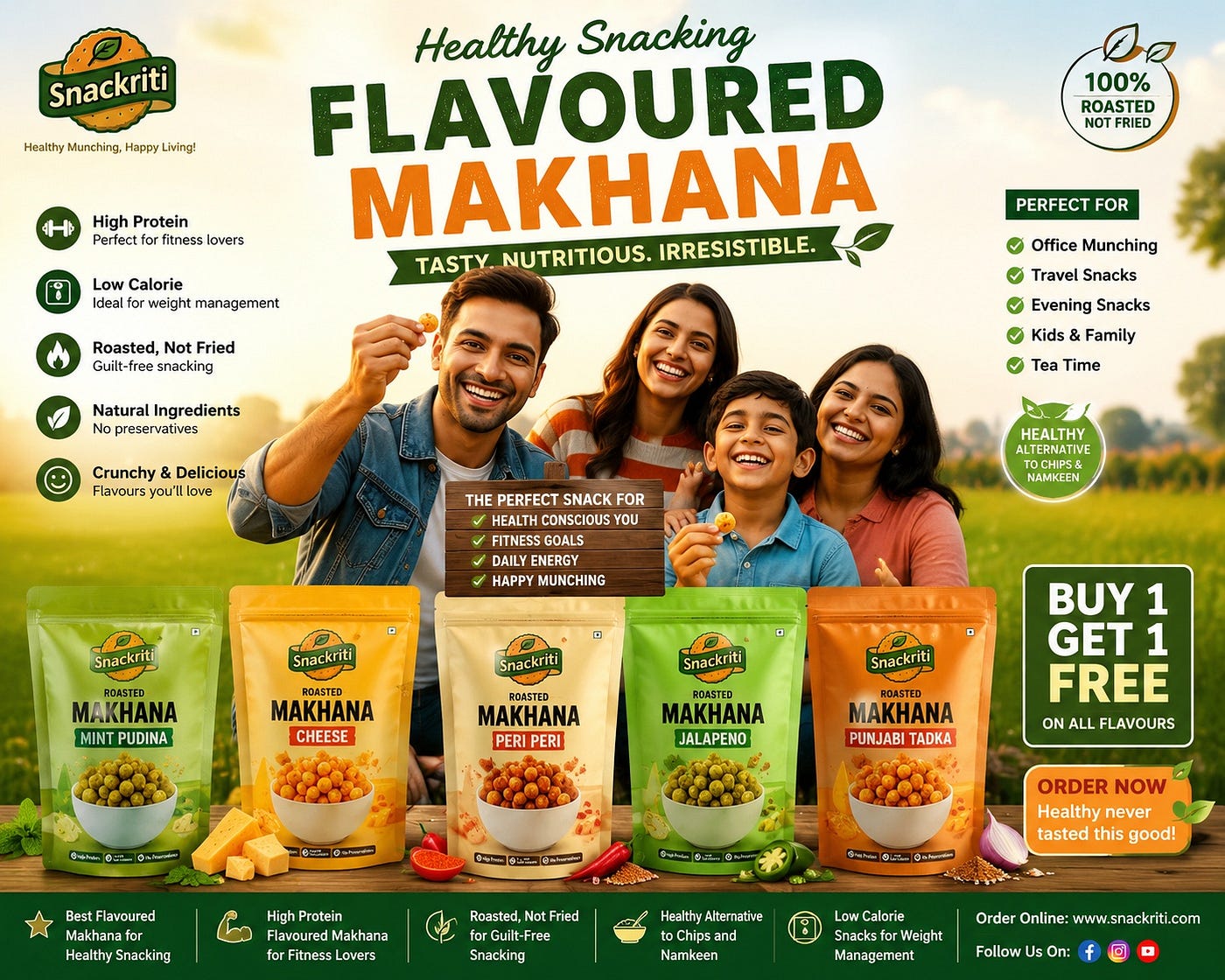 Himalayan pink salt roasted makhana low calorie