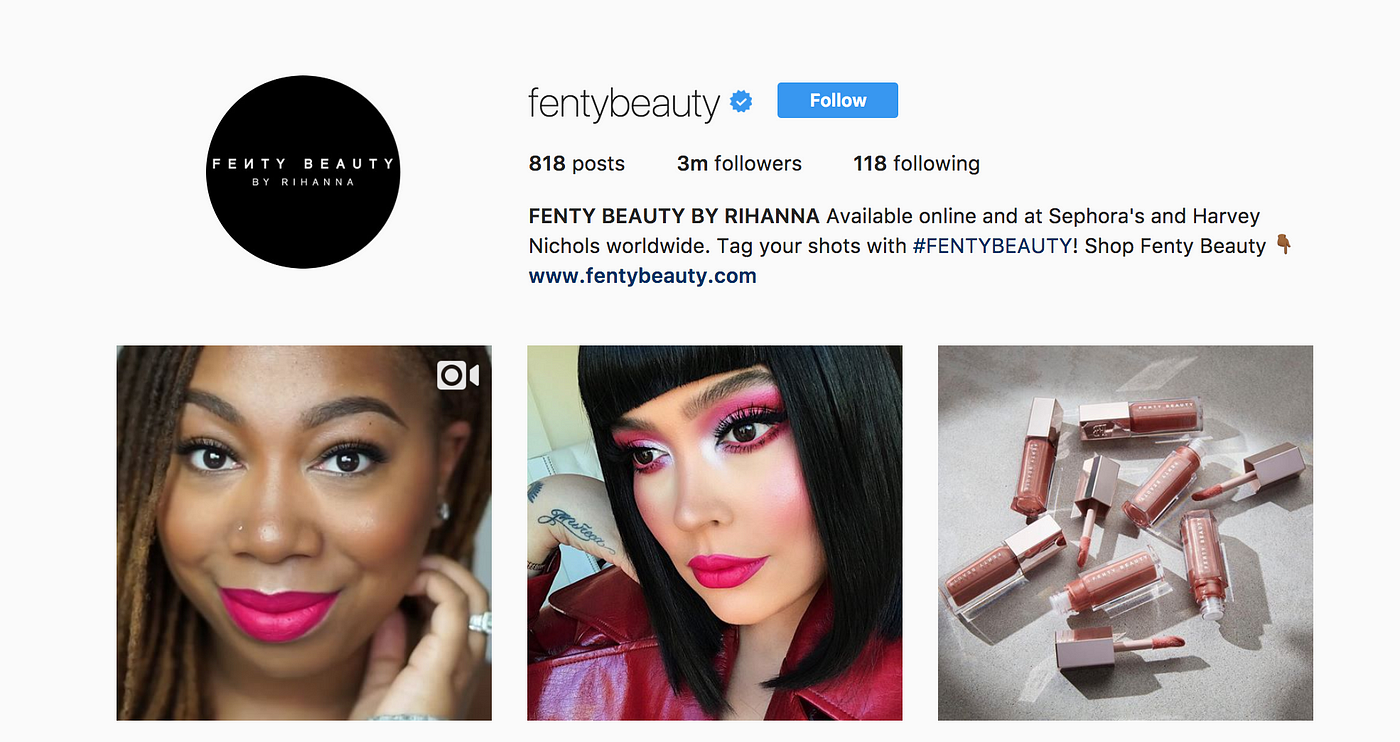 Fenty Beauty  Videos Got Over 132 Million Views