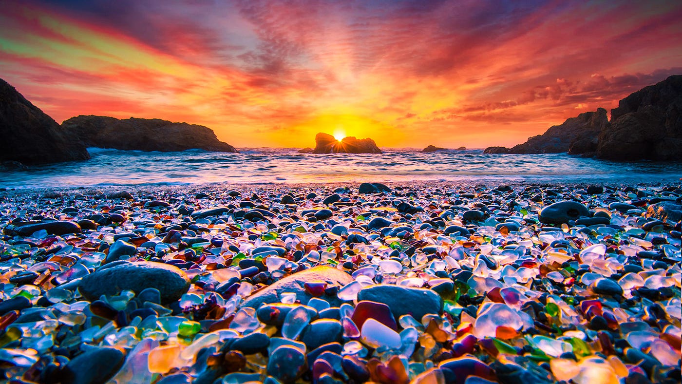 glass beach california coast