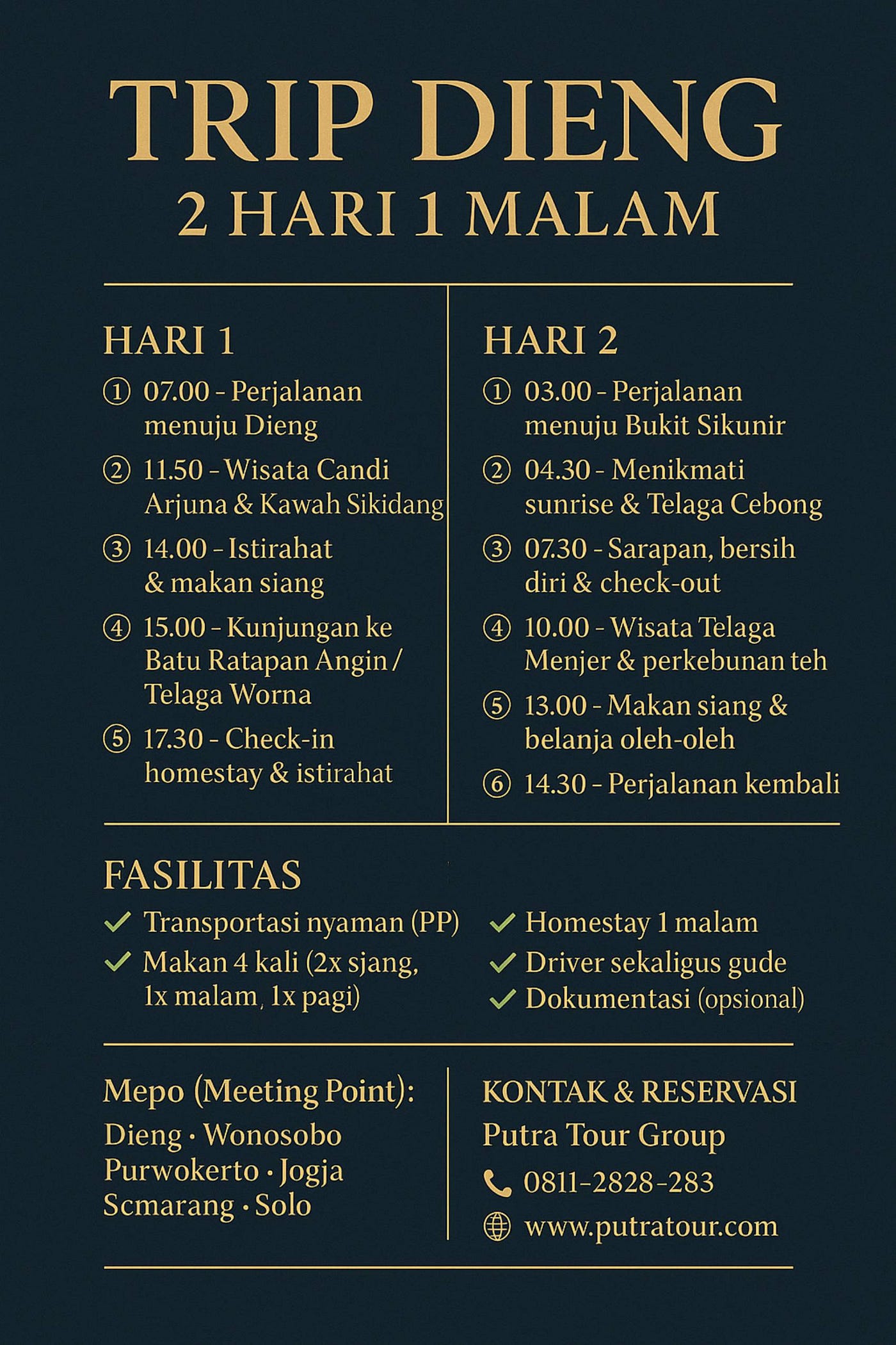 Jadwal Tour Dieng Oktober hingga Desember 2025, Catat Tanggalnya