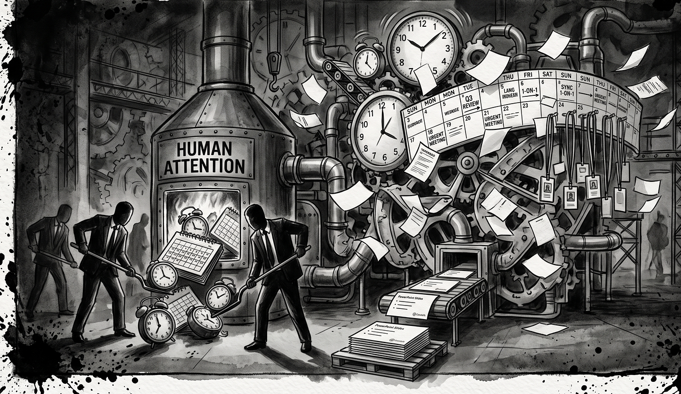 …the machine that runs on meetings…