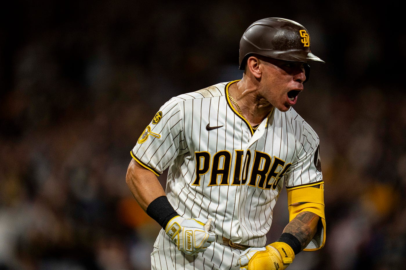 Freddy Fermin celebrating a home run.