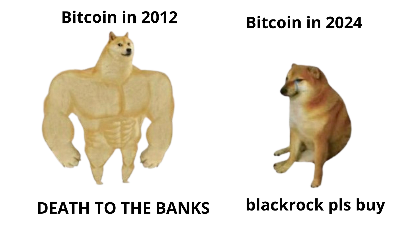 Bitcoin: From death of banks to Blackrock | by Ferdinand | Medium