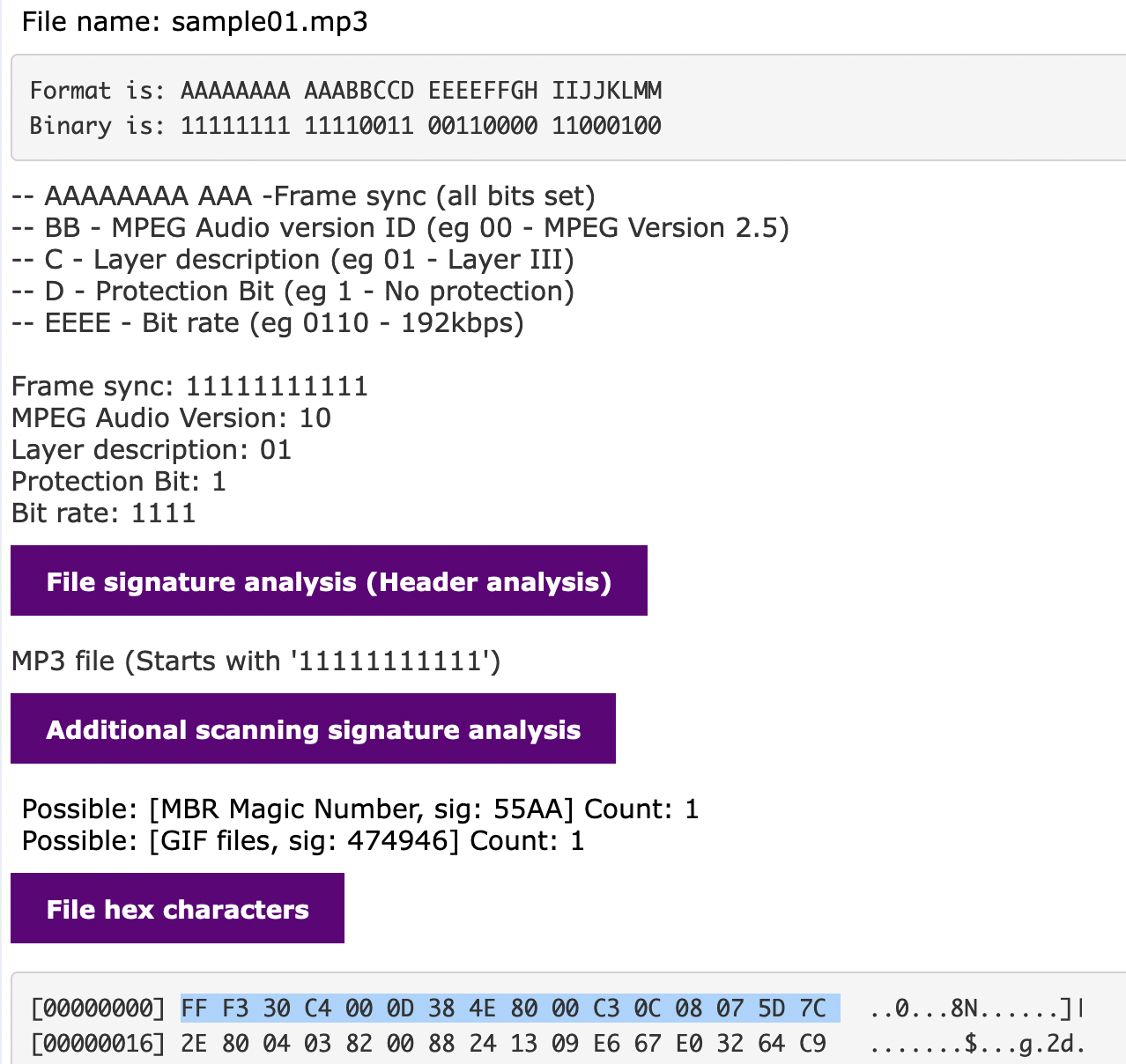 For The Love of Digital Forensics: Where Would You Find 1111 1111 1111 and  “ID3"? | by Prof Bill Buchanan OBE | ASecuritySite: When Bob Met Alice |  Medium