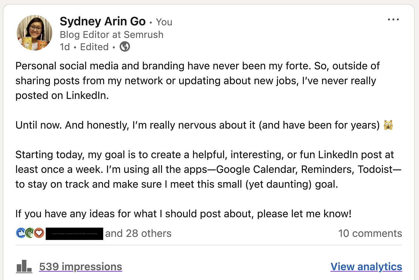My LinkedIn journey: The beginning | by Sydney Arin Go | A 2025