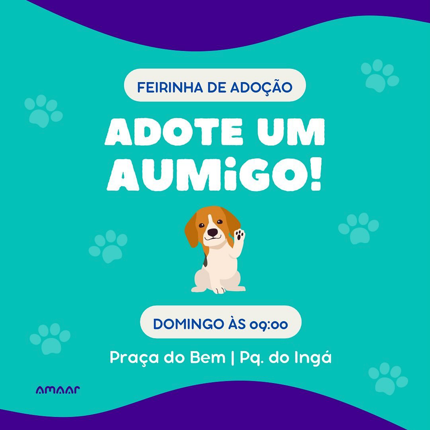 Post do instagram feito pela ONG incentivando a adoção em março de 2024.