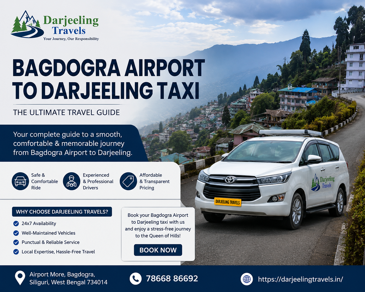 Bagdogra Airport to Darjeeling Taxi: Complete Guide, Fare, Route and Booking Tips (2026)