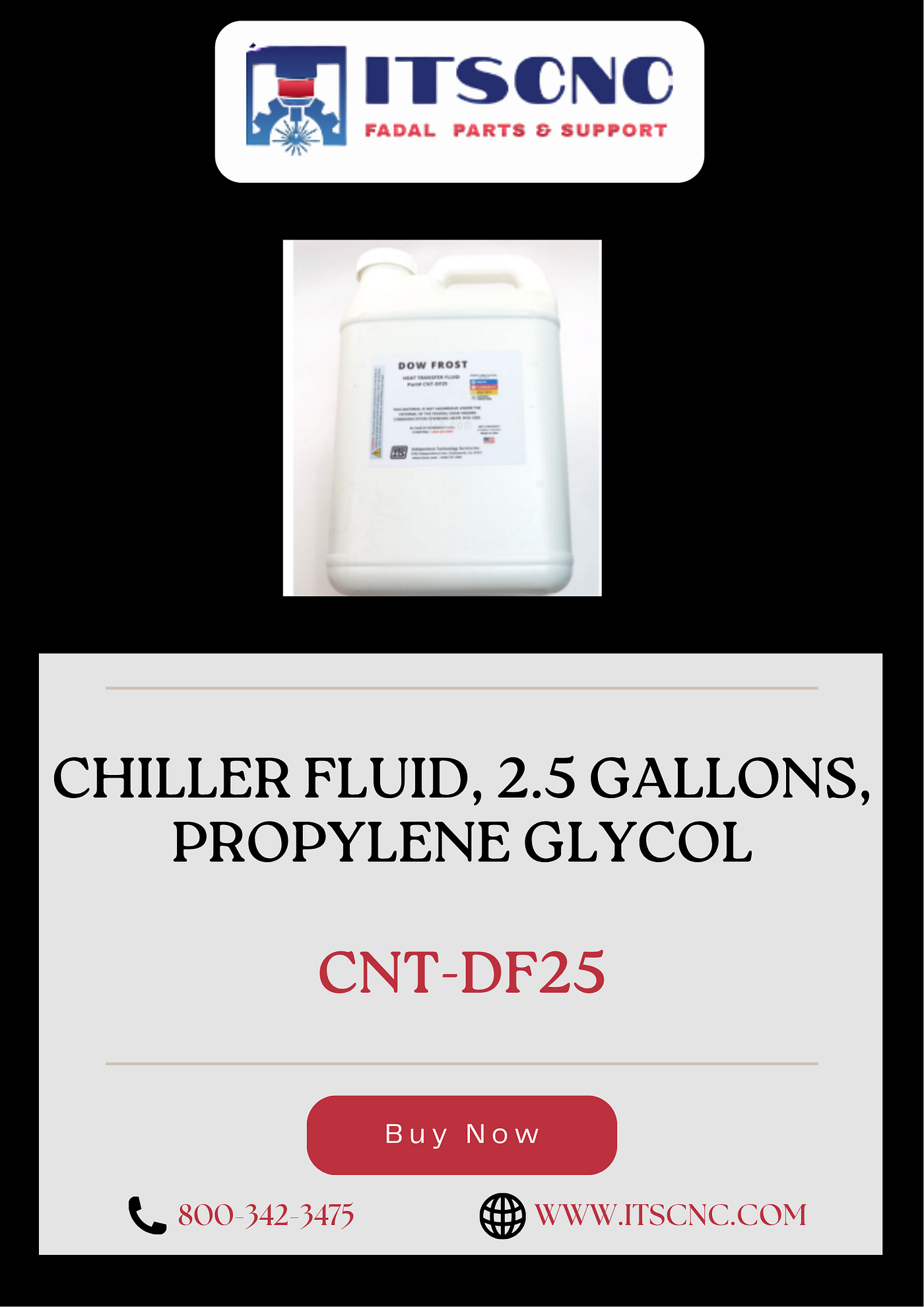 Dowfrost Propylene Glycol Chiller Fluid 2.5 Gallon for Fadal CNC