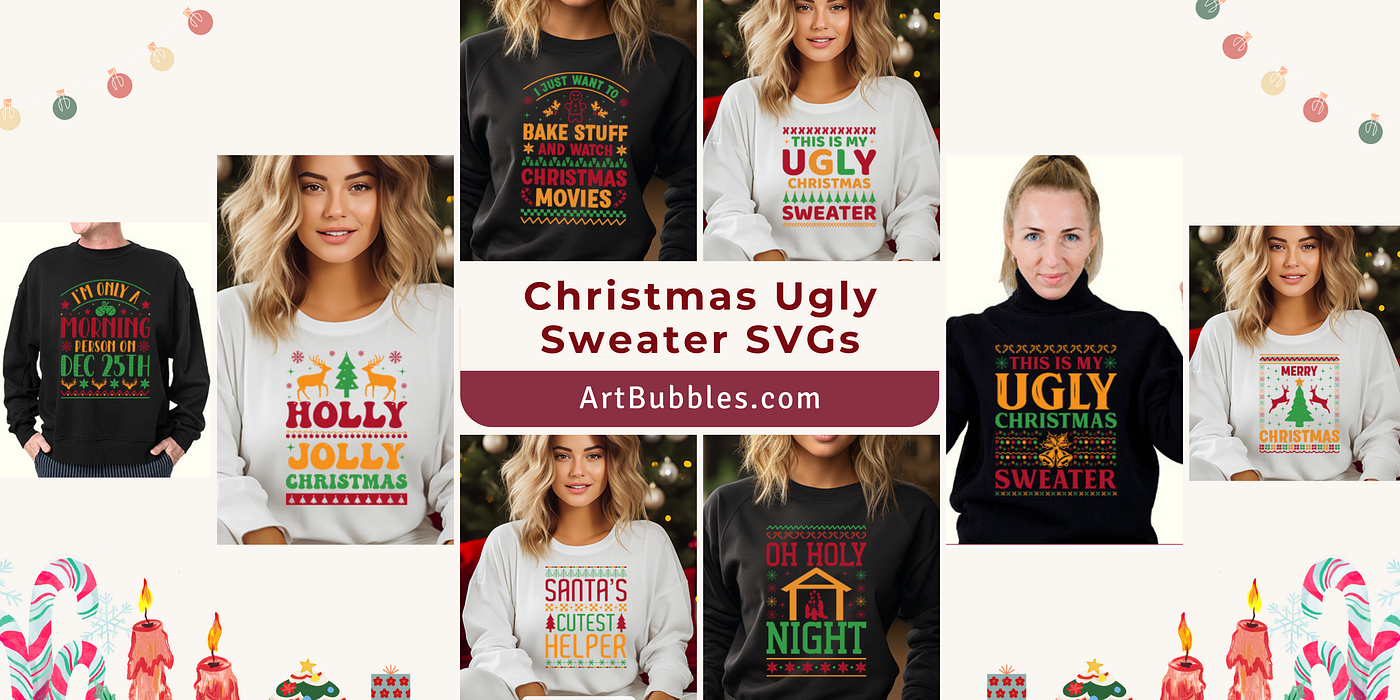 Get Festive with Christmas Ugly Sweater SVG Designs