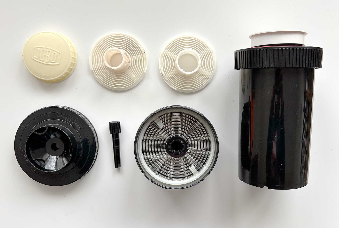 Film-processing tanks, large and small. Image copyright Jesse Karjalainen.